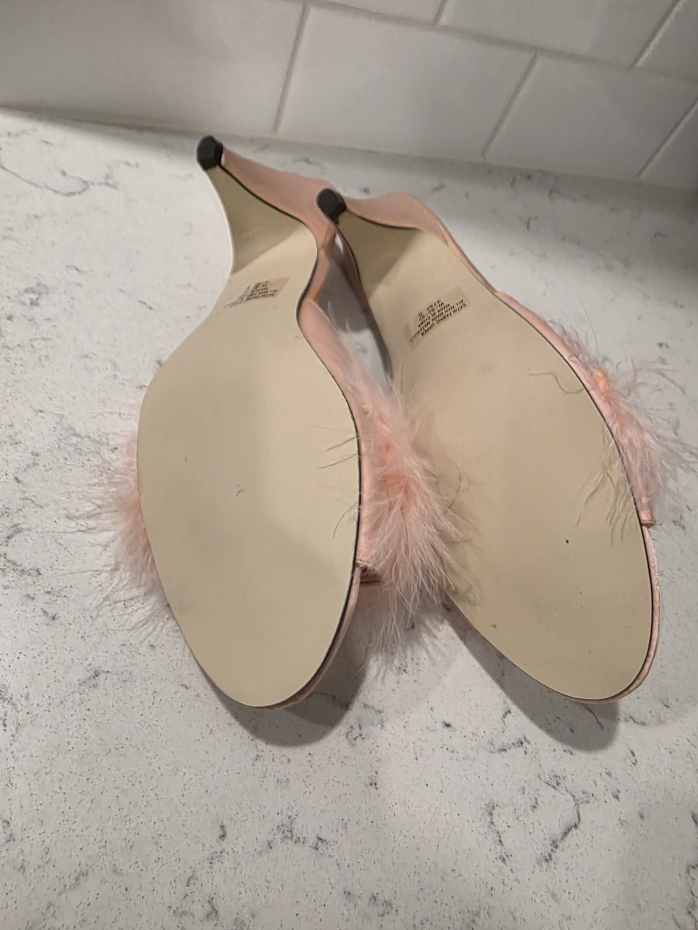 Pink Feather Slide Sandals - Picture 4 of 7